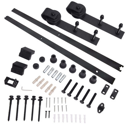 Doppelte Innenscheunen-Tür-Hardware Kit Matte Black Wall Mounted
