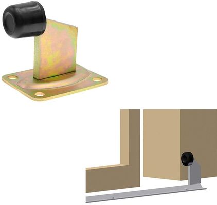 Silberner verzinkter justierbarer Metalltor-Stopper mit Gummipuffer