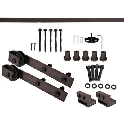 Bahn Bent Strap Barn Door Hardwares Kit Sliding Gate Rollers And des Schwarz-80kg-100kg