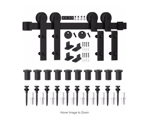 2,25 starkes Doppelt-gleitendes Scheunen-Tür-Hardware-Schwarzes des Scheunen-Tor-Hardware-Decken-Berg-8ft