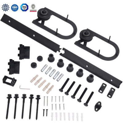 2,25 starkes Doppelt-gleitendes Scheunen-Tür-Hardware-Schwarzes des Scheunen-Tor-Hardware-Decken-Berg-8ft