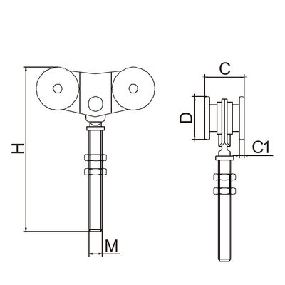 Ronde-Art 33.5mm des Glastür-hängende Rollen-Rad-4