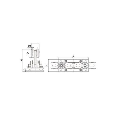 Teleskopische hölzerne kleine freitragende der Tor-Ausrüstungs-3 Bahn 68mm Rad-des Wagen-80x80