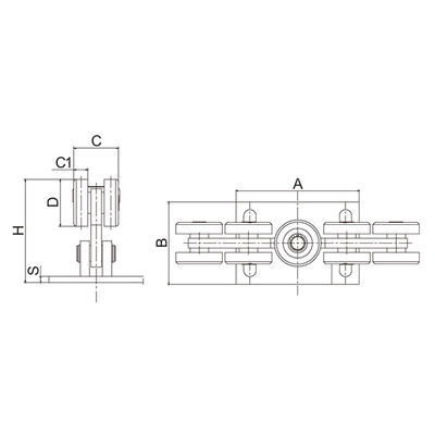 68mm silberne galvanisierte freitragende Rad-Wagen-Aufspannplatte Zaun-Gate Kits 9