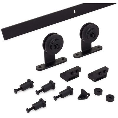 8 Fuß 6ft 7 Ft 4ft doppeltes Scheunen-Tür-Hardware-Kit Wooden Door Black Metal-Eisen-Pulver