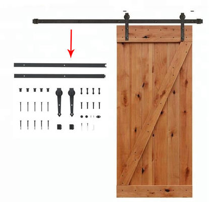 Doppeltes 144 Zoll 12 Fuß 6,6 Ft-Überbrückung, die Scheunen-Tür-Hardware-Aufhänger Kit Interior schiebt