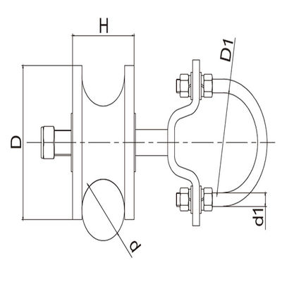 6&quot; Quadrat-Posten X 2&quot; freitragende Tor-Rollen-Nylonräder für quadratische Rohr-Kettenglied-Tore