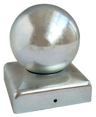 80x80mm Zaun-Post Caps With-Ball ringsum galvanisierten obersten weißen Stahl   Dekorativ