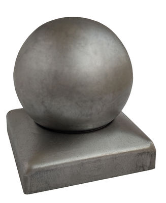 80x80mm Zaun-Post Caps With-Ball ringsum galvanisierten obersten weißen Stahl   Dekorativ
