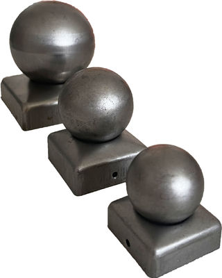 80x80mm Zaun-Post Caps With-Ball ringsum galvanisierten obersten weißen Stahl   Dekorativ