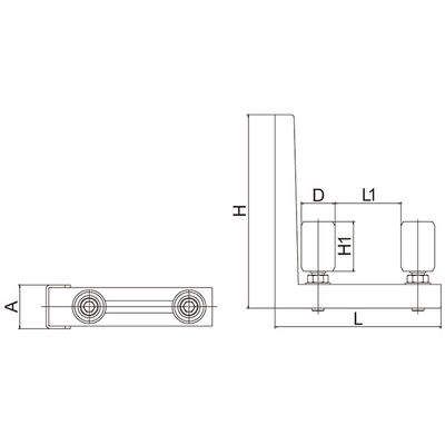 8mm bis 55mm Rollen-gelber schwarzer Spitzenführer-Halter der gleitendes Tor-Rollen-Klammer-2