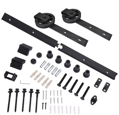 5.5ft 48 Zoll-Überbrückungs-Speichenrad-Scheunen-Tür-Hardware-Garagen-Wandschrank-Kohlenstoffstahl-flache Bahn