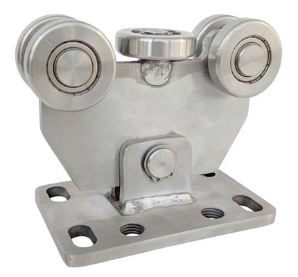 Edelstahl-gleitendes Tor der harten Beanspruchung 304 dreht 5 Räder für 60X60 Bahn 50mm