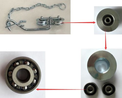 Weißes Zink-Bananen-Kabelbahn-Rollen-System mit Kettenhochleistungskugellager D64mm