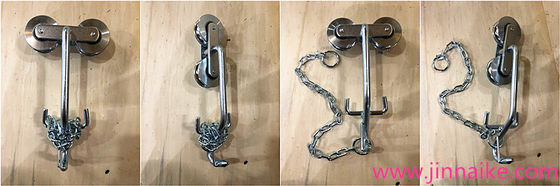 56mm-64mm Eisen-Stahl-Zink-Silber-Kabelbahn-Bananen-Bauernhof-Laufkatzen-Rollen-Flaschenzug