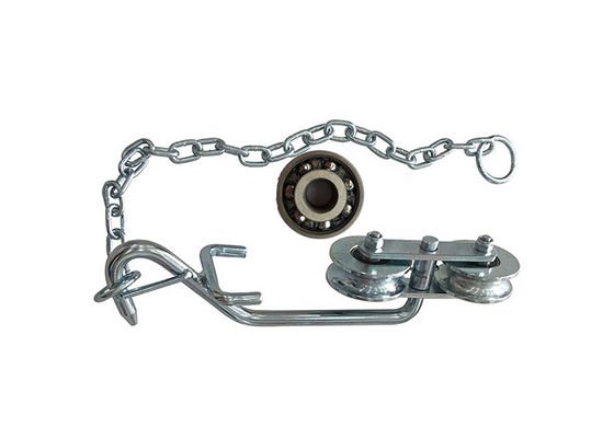 56mm-64mm Eisen-Stahl-Zink-Silber-Kabelbahn-Bananen-Bauernhof-Laufkatzen-Rollen-Flaschenzug