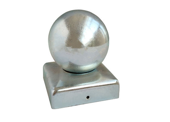 Finial-rundes Eisen-Metallball-Posten 100x100 10cmx10cm bedeckt für Zaun mit einer Kappe