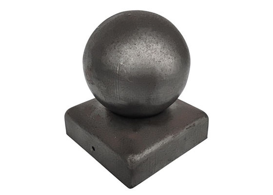 Finial-rundes Eisen-Metallball-Posten 100x100 10cmx10cm bedeckt für Zaun mit einer Kappe