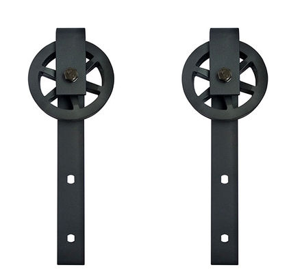Einzelne Bügel-Aufhänger-schwarze große Speichenrad-Rolle für Scheunen-Tür-Hardware