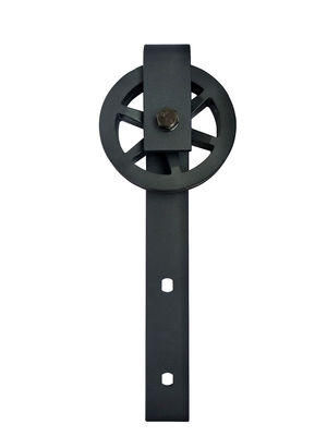 Einzelne Bügel-Aufhänger-schwarze große Speichenrad-Rolle für Scheunen-Tür-Hardware