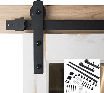 Ich forme schwarze Scheunen-Tür-Hardware-Bahn Kit For Single Door