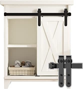 Doppelte Tür-Kabinett Mini Barn Door Hardware Kit 8ft 10ft schwarz