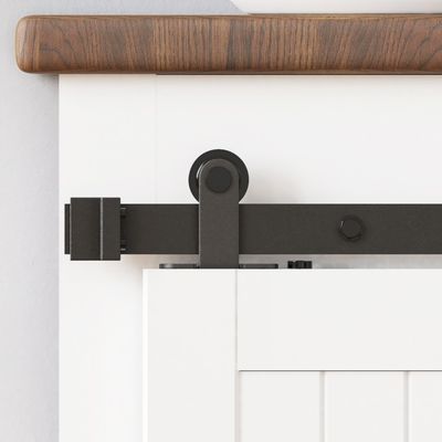 Super-Mini Top Mount Mini Barn-Tür-Hardware Kit Black