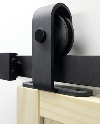 Schwarzpulver beschichtete das Ende, das Scheunen-Tür-Hardware Kit For Furniture schiebt