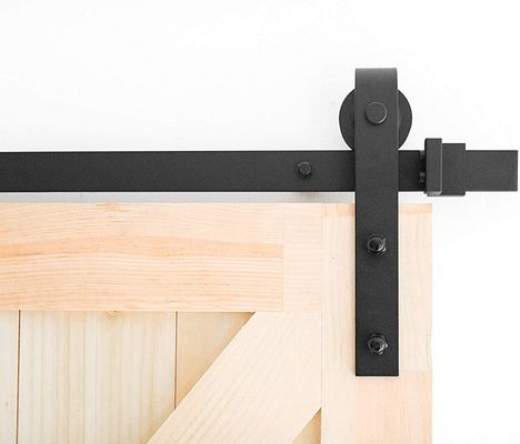 J formen die grundlegende Weinlese, die Scheunen-Tür-Hardware-Ausrüstung 6 FT das rustikale Klassiker-Schwarze schiebt