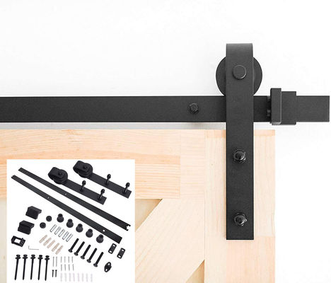 J formen die grundlegende Weinlese, die Scheunen-Tür-Hardware-Ausrüstung 6 FT das rustikale Klassiker-Schwarze schiebt