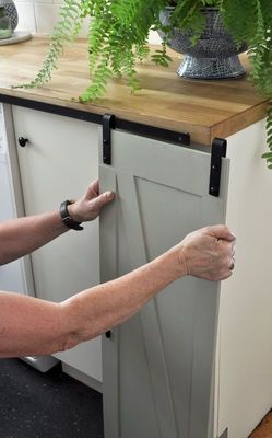 6 Ft fester Stahl Mini Barn Door Hardware Kit für doppelte Möbel-hölzerne Türen