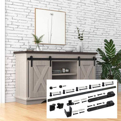 6 Ft fester Stahl Mini Barn Door Hardware Kit für doppelte Möbel-hölzerne Türen