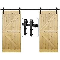 Wand-Berg-Überbrückungs-Scheunen-Tür-Hardware-Einteiler 4-8.2 FT Schwarz-Stahl